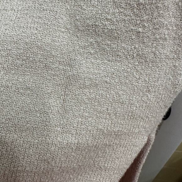 Catherine Malandrino Seam Front Split Hem Sweater Tan Beige Roll Collar XS Knit - Picture 8 of 10